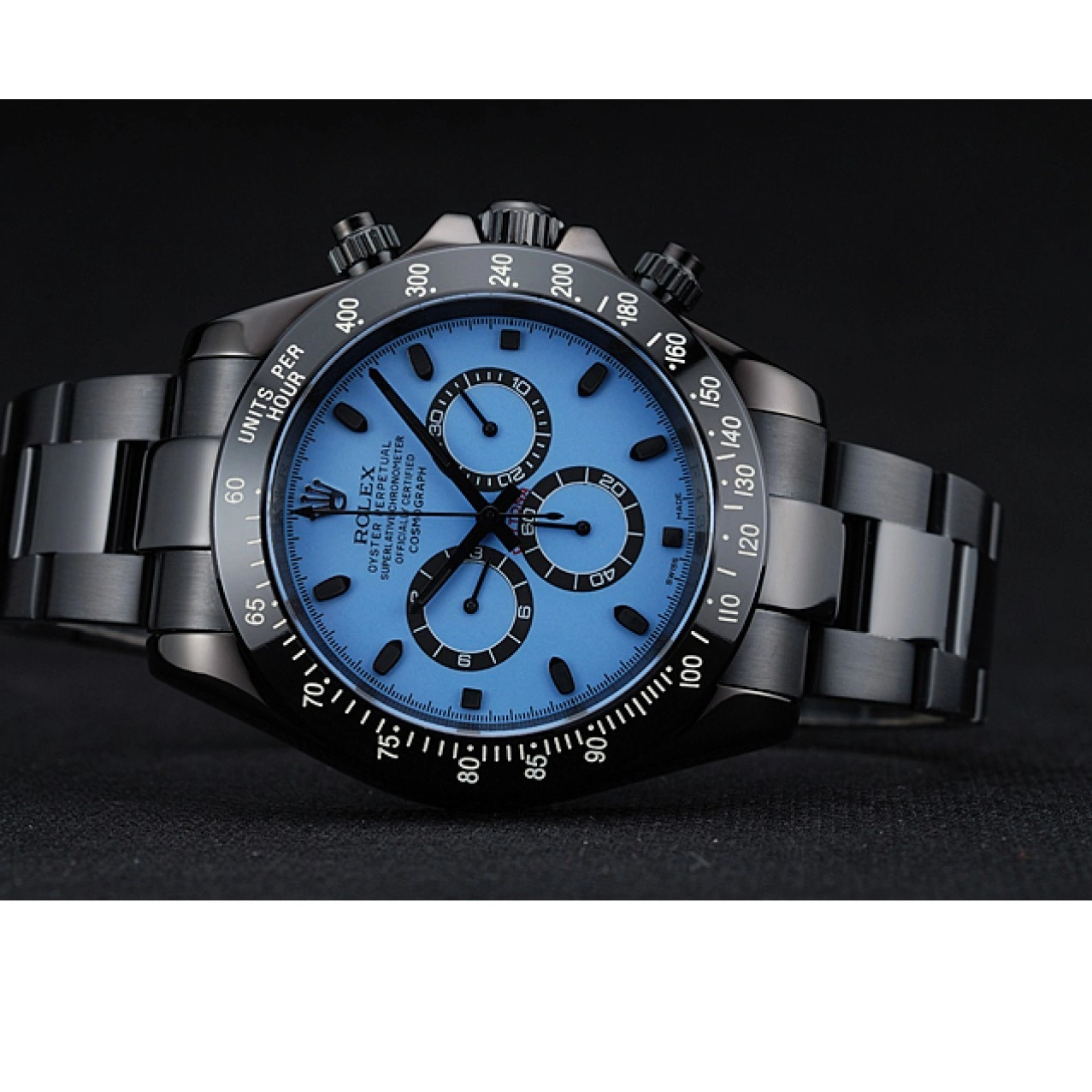 Rolex aaa copy Case Rolex 1454250 Steel And Stainless Black Blue And Daytona Dial Bracelet Cosmograph Black 0624
